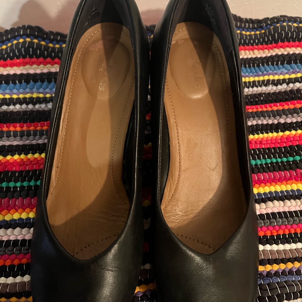 Clarks Black Leather Heels